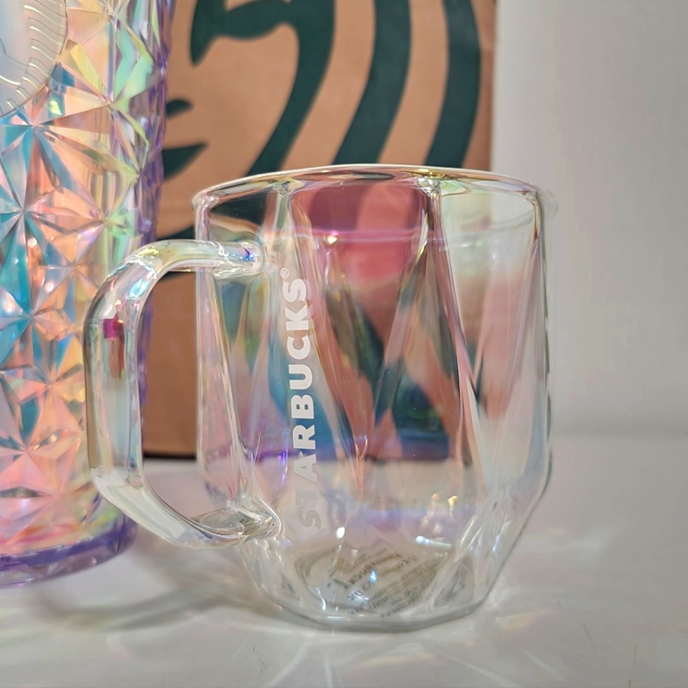 Starbucks 2023 New Release Diamond Iridescent Unicorn Holiday Tumbler Glass Mug - Picture 8 of 10